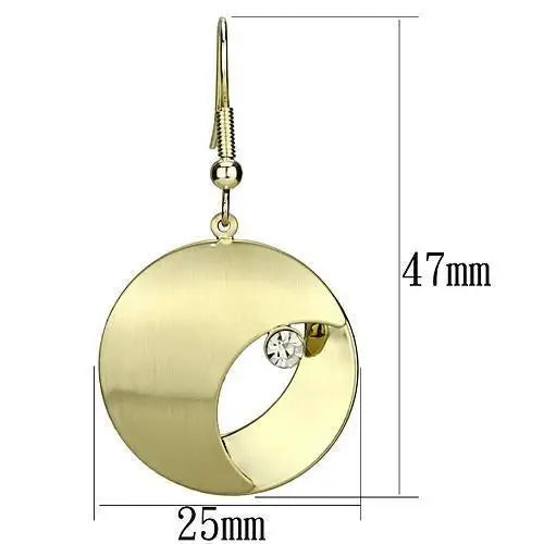 LO2738 - Matte Gold & Gold Iron Earrings with Top Grade Crystal in Clear - Alamode - Flyclothing LLC