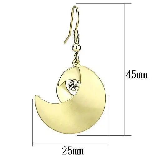 LO2739 - Matte Gold & Gold Iron Earrings with Top Grade Crystal in Clear - Alamode - Flyclothing LLC