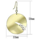 LO2742 - Matte Gold & Gold Iron Earrings with Top Grade Crystal in Clear - Alamode - Flyclothing LLC