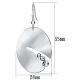 LO2743 - Matte Rhodium & Rhodium Iron Earrings with Top Grade Crystal in Clear - Alamode - Flyclothing LLC