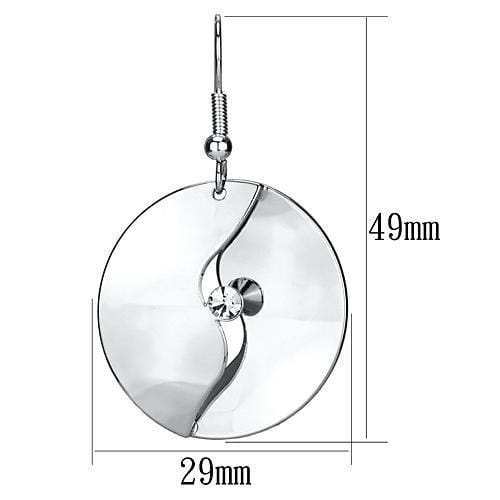 LO2745 - Rhodium Iron Earrings with Top Grade Crystal in Clear - Alamode - Flyclothing LLC