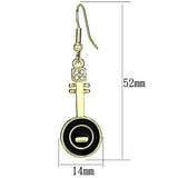 LO2746 - Gold Iron Earrings with Top Grade Crystal in Clear - Alamode - Flyclothing LLC
