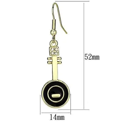 LO2746 - Gold Iron Earrings with Top Grade Crystal in Clear - Alamode - Flyclothing LLC