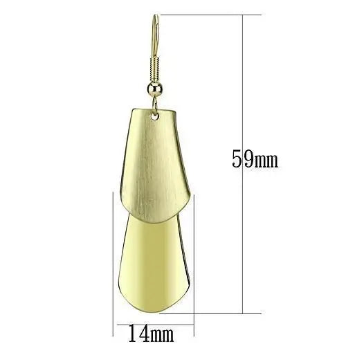 LO2747 - Matte Gold & Gold Iron Earrings with No Stone - Alamode - Flyclothing LLC