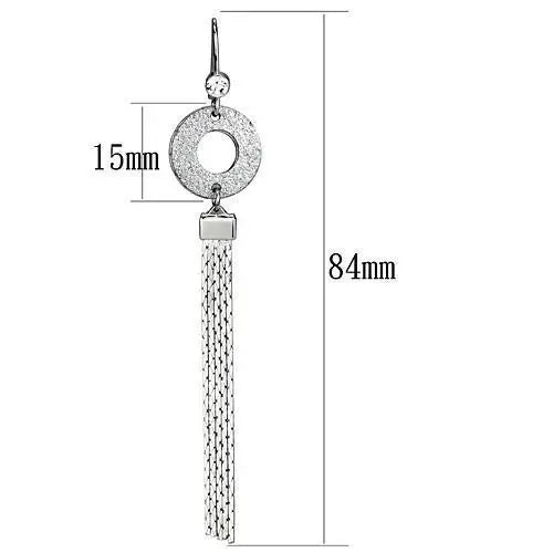 LO2749 - Rhodium Iron Earrings with Top Grade Crystal in Clear - Alamode - Flyclothing LLC