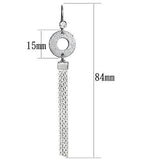 LO2749 - Rhodium Iron Earrings with Top Grade Crystal  in Clear - Alamode