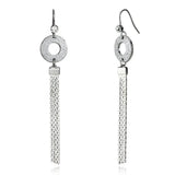 LO2749 - Rhodium Iron Earrings with Top Grade Crystal in Clear - Alamode - Flyclothing LLC