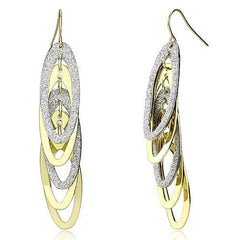 LO2753 - Gold+Rhodium Iron Earrings with No Stone