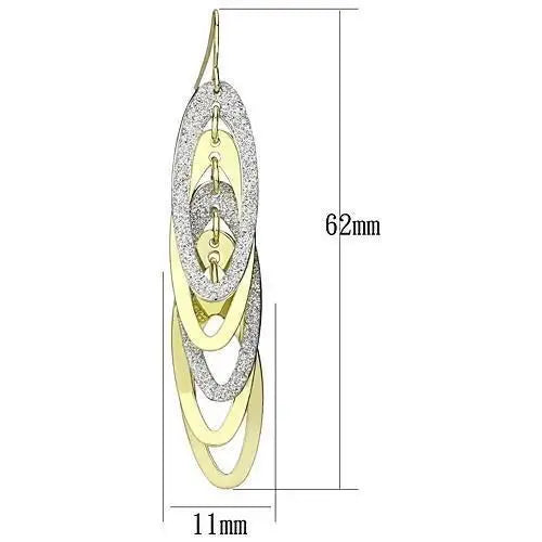 LO2753 - Gold+Rhodium Iron Earrings with No Stone - Alamode - Flyclothing LLC
