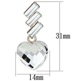 LO2756 - Rose Gold Iron Earrings with Top Grade Crystal in Clear - Alamode - Flyclothing LLC