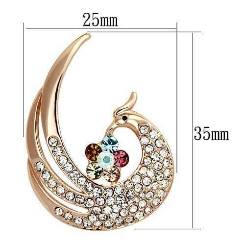 LO2774 - Flash Rose Gold White Metal Brooches with Top Grade Crystal in Multi Color - Alamode - Flyclothing LLC