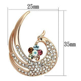 LO2774 - Flash Rose Gold White Metal Brooches with Top Grade Crystal  in Multi Color - Alamode