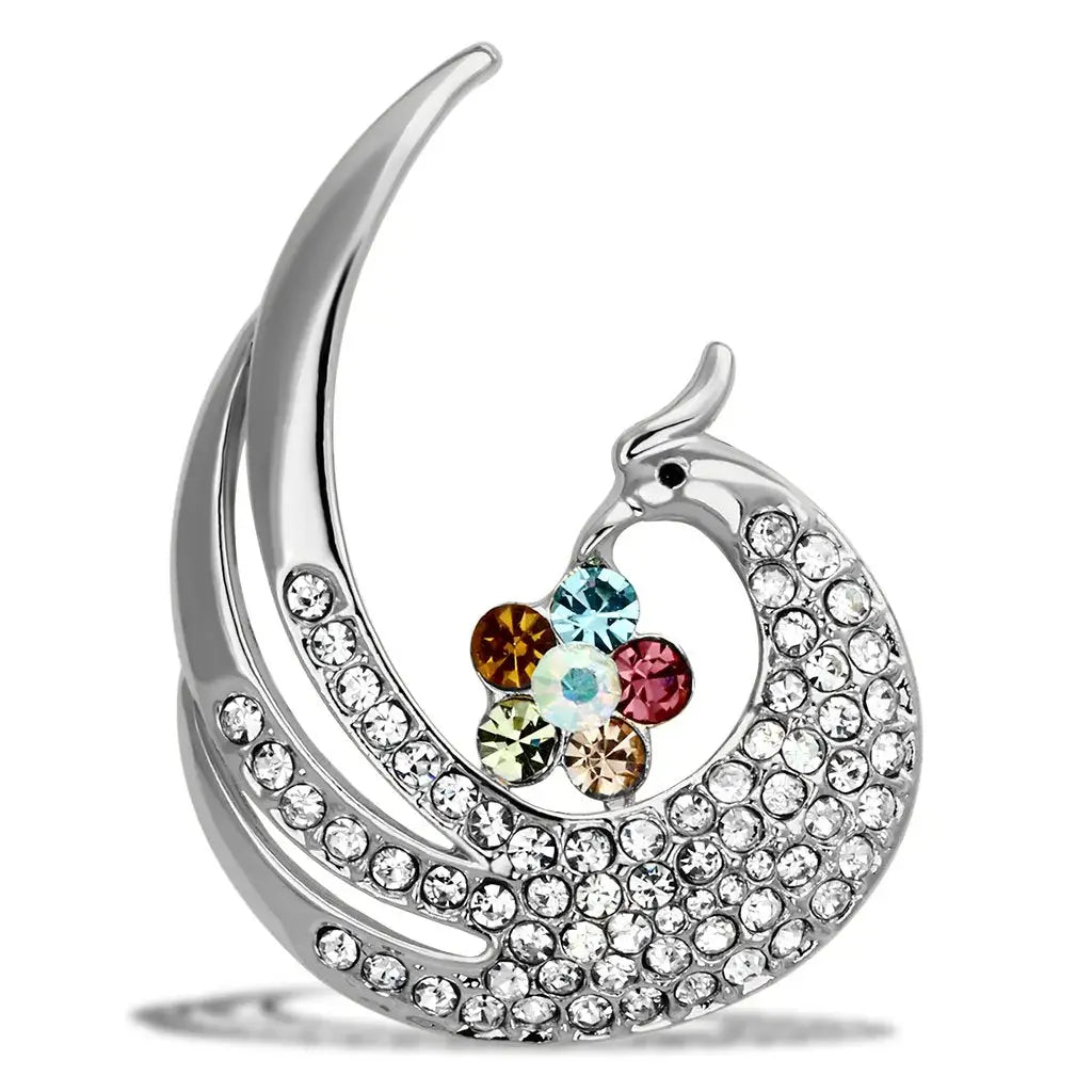 LO2774 - Flash Rose Gold White Metal Brooches with Top Grade Crystal in Multi Color - Alamode - Flyclothing LLC