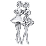 LO2775 - Imitation Rhodium White Metal Brooches with Synthetic Synthetic Glass in Clear - Alamode - Flyclothing LLC