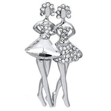 LO2775 - Imitation Rhodium White Metal Brooches with Synthetic Synthetic Glass in Clear - Alamode