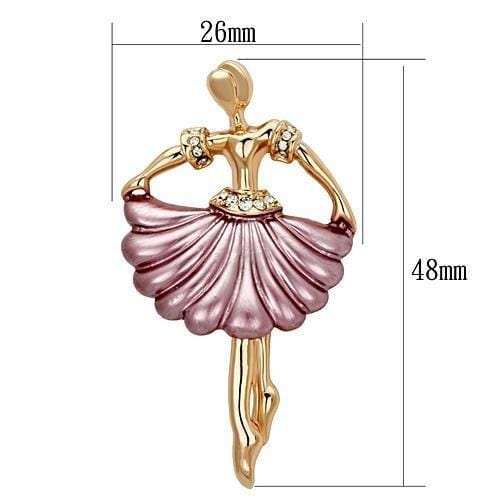 LO2780 - Flash Rose Gold White Metal Brooches with Top Grade Crystal in Clear - Alamode - Flyclothing LLC
