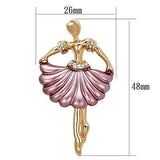 LO2780 - Flash Rose Gold White Metal Brooches with Top Grade Crystal  in Clear