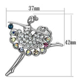 LO2781 - Imitation Rhodium White Metal Brooches with Top Grade Crystal  in Multi Color - Alamode