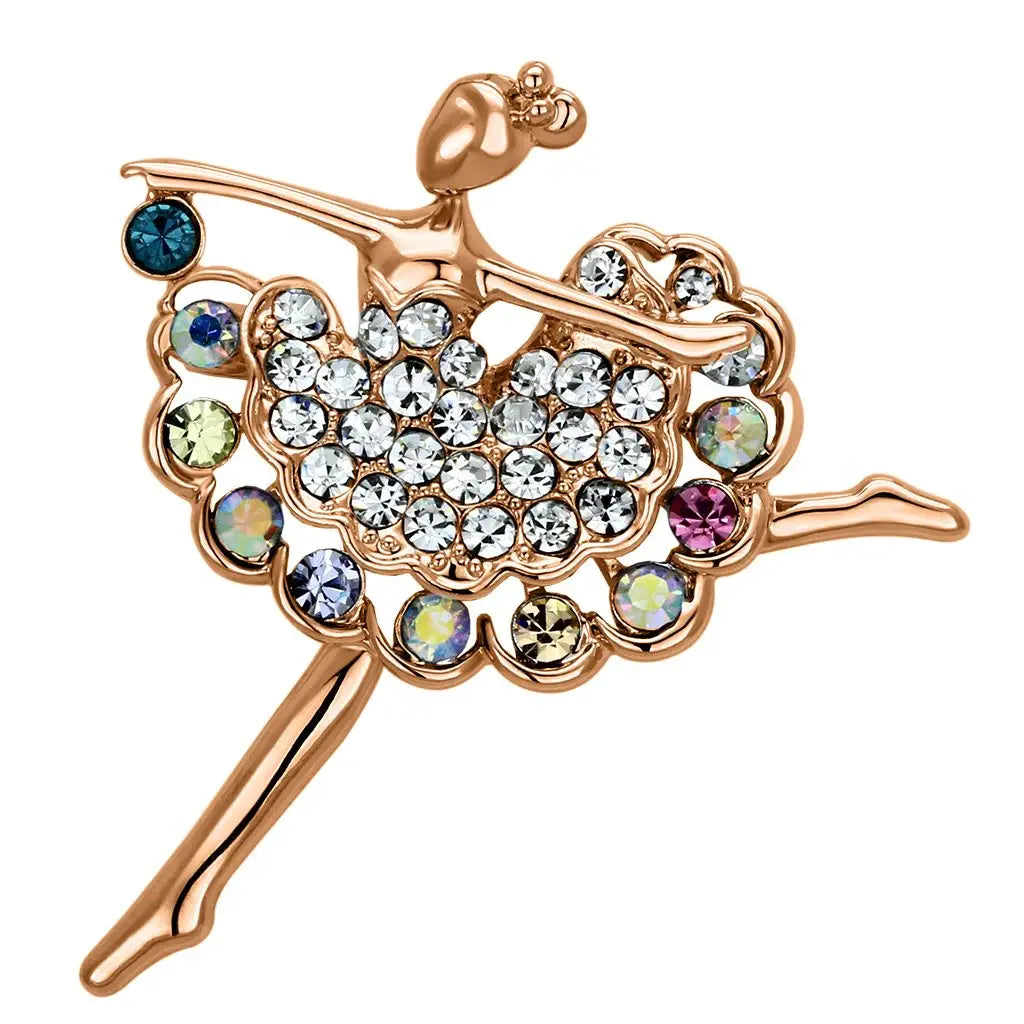 LO2781 - Imitation Rhodium White Metal Brooches with Top Grade Crystal in Multi Color - Alamode - Flyclothing LLC