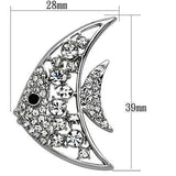 LO2786 - Imitation Rhodium White Metal Brooches with Top Grade Crystal in Clear - Alamode - Flyclothing LLC