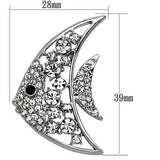 LO2786 - Imitation Rhodium White Metal Brooches with Top Grade Crystal  in Clear - Alamode