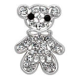 LO2791 - Imitation Rhodium White Metal Brooches with Top Grade Crystal in Clear - Alamode - Flyclothing LLC