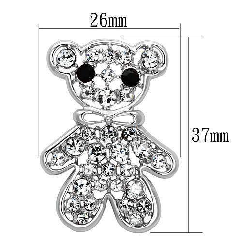 LO2791 - Imitation Rhodium White Metal Brooches with Top Grade Crystal in Clear - Alamode - Flyclothing LLC
