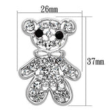 LO2791 - Imitation Rhodium White Metal Brooches with Top Grade Crystal in Clear - Alamode - Flyclothing LLC