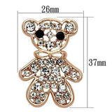 LO2792 - Flash Rose Gold White Metal Brooches with Top Grade Crystal  in Clear