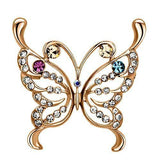 LO2794 - Flash Rose Gold White Metal Brooches with Top Grade Crystal  in Multi Color - Alamode