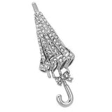 LO2795 - Imitation Rhodium White Metal Brooches with Top Grade Crystal  in Clear - Alamode