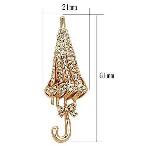 LO2796 - Flash Rose Gold White Metal Brooches with Top Grade Crystal in Clear - Alamode - Flyclothing LLC