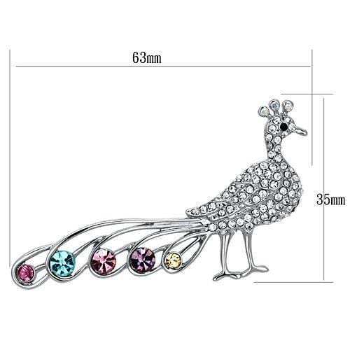 LO2797 - Imitation Rhodium White Metal Brooches with Top Grade Crystal in Multi Color - Alamode - Flyclothing LLC