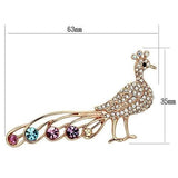 LO2798 - Flash Rose Gold White Metal Brooches with Top Grade Crystal  in Multi Color - Alamode