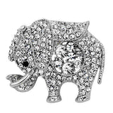 LO2803 - Imitation Rhodium White Metal Brooches with Top Grade Crystal in Clear - Alamode - Flyclothing LLC