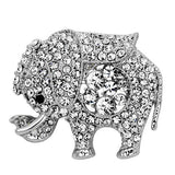 LO2803 - Imitation Rhodium White Metal Brooches with Top Grade Crystal  in Clear - Alamode