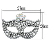 LO2807 - Imitation Rhodium White Metal Brooches with Top Grade Crystal in Aurora Borealis (Rainbow Effect) - Alamode - Flyclothing LLC