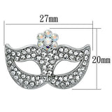 LO2807 - Imitation Rhodium White Metal Brooches with Top Grade Crystal  in Aurora Borealis (Rainbow Effect) - Alamode