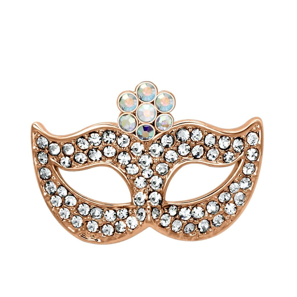 LO2807 - Imitation Rhodium White Metal Brooches with Top Grade Crystal  in Aurora Borealis (Rainbow Effect) - Alamode