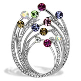 LO2811 - Imitation Rhodium White Metal Brooches with Top Grade Crystal in Multi Color - Alamode - Flyclothing LLC