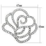 LO2813 - Imitation Rhodium White Metal Brooches with Top Grade Crystal  in Clear - Alamode