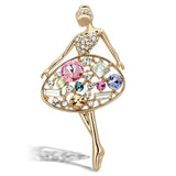 LO2817 - Flash Gold White Metal Brooches with Top Grade Crystal in Multi Color - Alamode - Flyclothing LLC