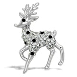 LO2822 - Flash Gold White Metal Brooches with Top Grade Crystal in Jet - Alamode - Flyclothing LLC