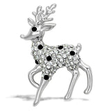 LO2822 - Flash Gold White Metal Brooches with Top Grade Crystal  in Jet - Alamode