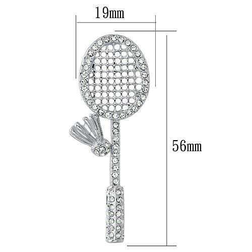 LO2823 - Imitation Rhodium White Metal Brooches with Top Grade Crystal in Clear - Alamode - Flyclothing LLC