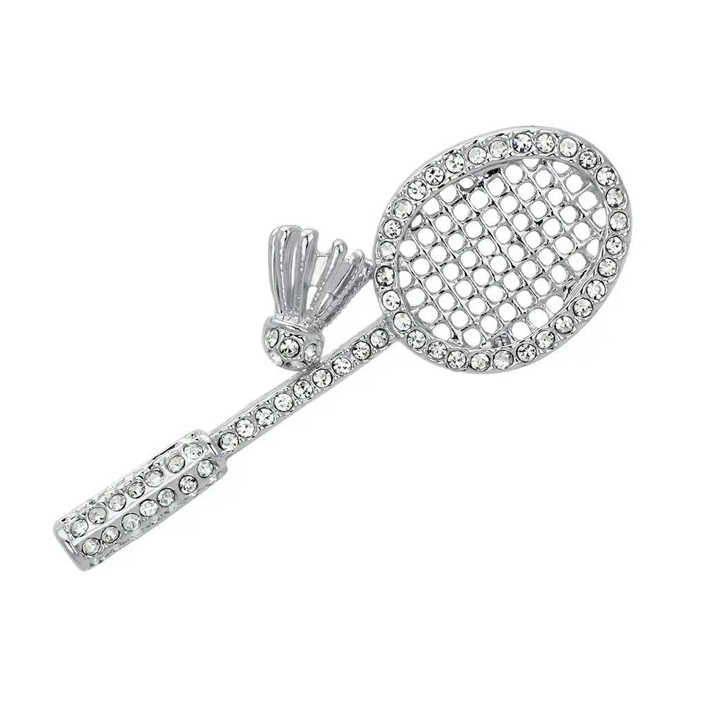 LO2824 - Flash Gold White Metal Brooches with Top Grade Crystal in Clear - Alamode - Flyclothing LLC