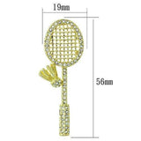 LO2824 - Flash Gold White Metal Brooches with Top Grade Crystal in Clear - Alamode - Flyclothing LLC