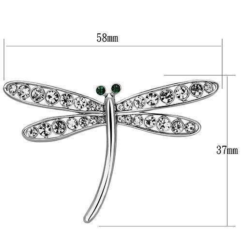 LO2825 - Imitation Rhodium White Metal Brooches with Top Grade Crystal in Clear - Alamode - Flyclothing LLC