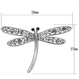 LO2825 - Imitation Rhodium White Metal Brooches with Top Grade Crystal in Clear - Alamode - Flyclothing LLC