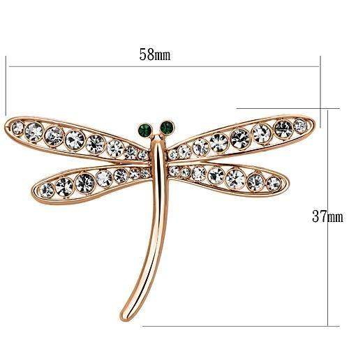 LO2826 - Flash Rose Gold White Metal Brooches with Top Grade Crystal in Clear - Alamode - Flyclothing LLC